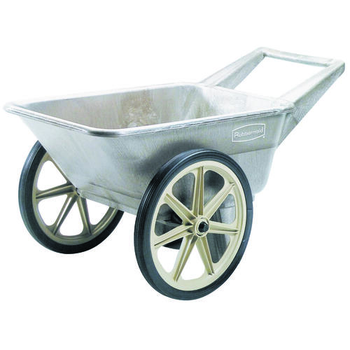 565461BLA Utility Cart, 200 lb, Plastic Deck, 2-Wheel, 20 in Wheel, Semi-Pneumatic Wheel, Black