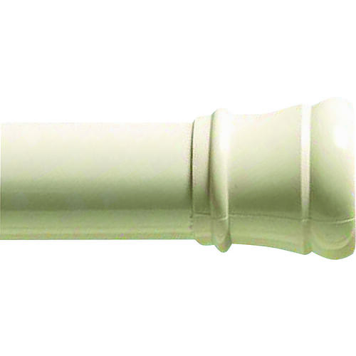 Shower Curtain Rod, 34-1/2 to 60 in L Adjustable, 1-1/4 in Dia Rod, Steel
