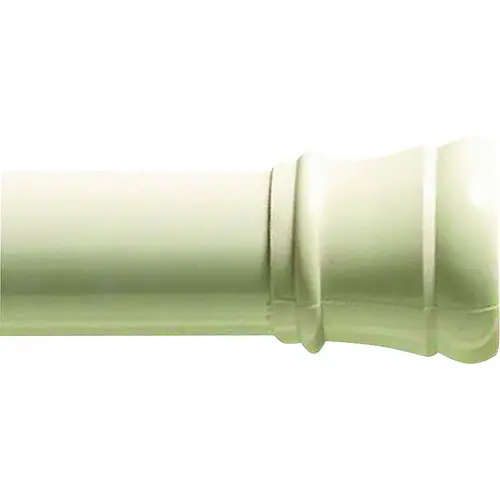 Shower Curtain Rod, 34-1/2 to 60 in L Adjustable, 1-1/4 in Dia Rod, Steel White