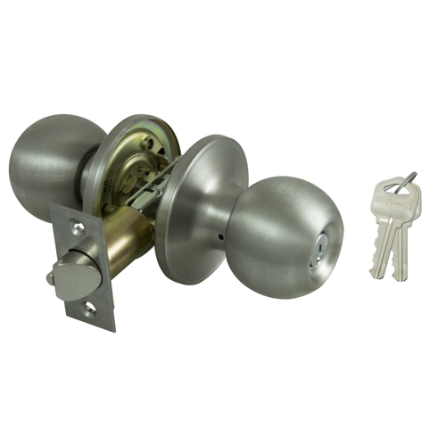 Entry Knob Lockset, T3 Tubular, Stainless Steel - pack of 12