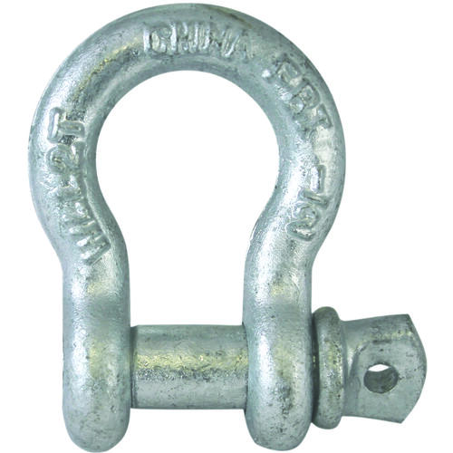 Anchor Shackle, 1/4 in Trade, 0.33 ton Working Load, Commercial Grade, Steel, Galvanized