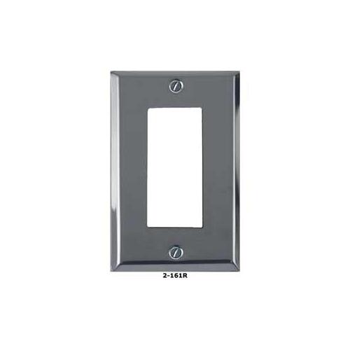 Traditional 2-161R Wallplate, 4-15/16 in L, 2-7/8 in W, 1 -Gang, Metal, Chrome