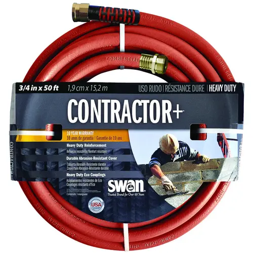 Swan CSNCG34050 SNCG34050 Garden Hose, 50 ft L, Rubber/Vinyl, Red