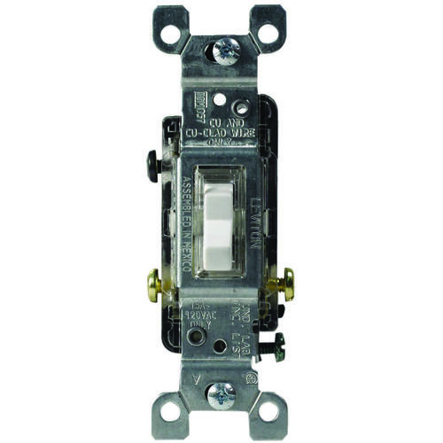 1461-GLW Switch, 15 A, 120 V, Push-In Terminal, Thermoplastic Housing Material, Clear