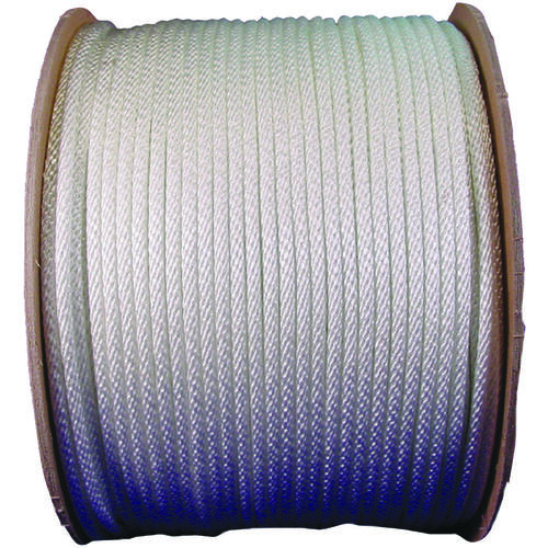 10096 Rope, 3/16 in Dia, 1000 ft L, 44 lb Working Load, Nylon, White