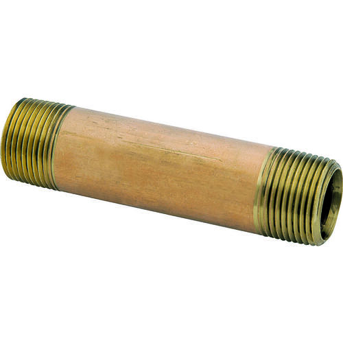 Pipe Nipple, 1-1/4 in, NPT, Brass, 3 in L