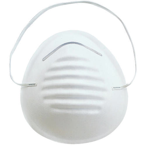 Disposable Dust Mask, 5-1/4 in L x 4-1/4 in W Mask, Polypropylene Facepiece, White - pack of 120