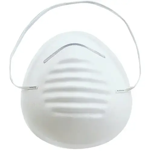 Disposable Dust Mask, 5-1/4 in L x 4-1/4 in W Mask, Polypropylene Facepiece, White - pack of 5