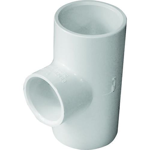 Lasco 401131BC Reducing Pipe Tee, 1 x 3/4 in, Slip, PVC, White, SCH 40 ...