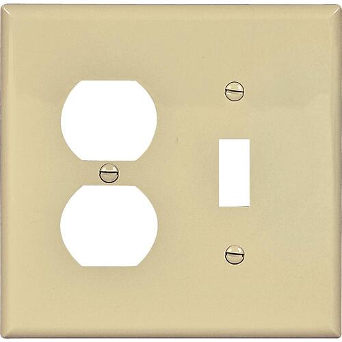 Eaton PJ18V WALL PLATE 2G TGL/DUPL MID IV Ivory