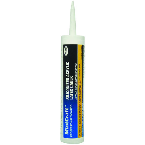 Acrylic Sealant Caulk, White, 10.1 oz Cartridge