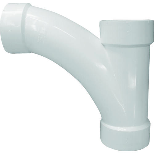 Combination Tee Pipe Wye, 4 in, Hub, PVC, White, SCH 40 Schedule