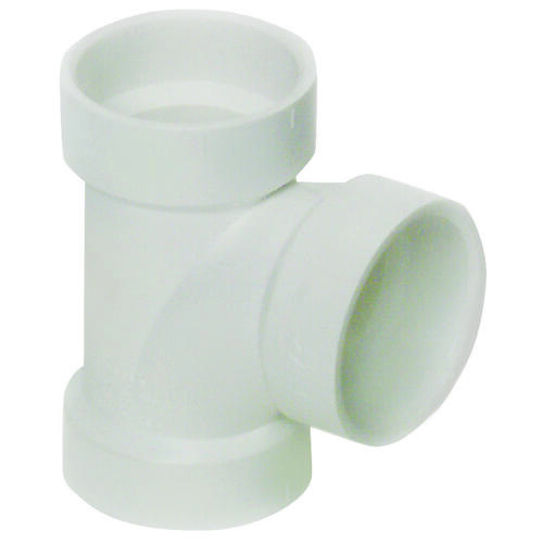 Sanitary Pipe Tee, 1-1/2 in, Hub, PVC, White