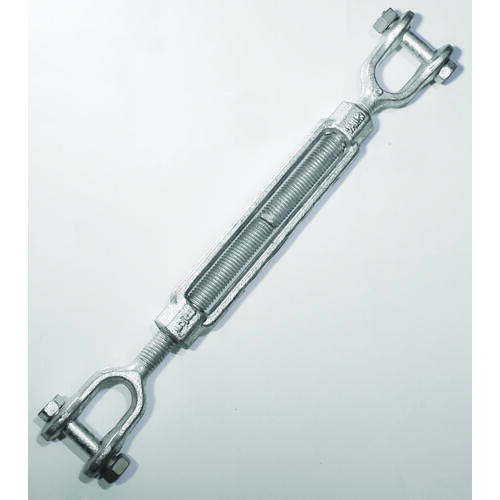 Turnbuckle, 2200 lb Working Load, 1/2 in Thread, Jaw, Jaw, 6 in L Take-Up, Galvanized Steel