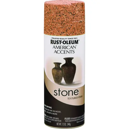 Rust-Oleum 342732 AMERICAN ACCENTS Stone Spray Paint Sienna Stone, Solvent-Like, Sienna Stone, 12 oz, Aerosol Can