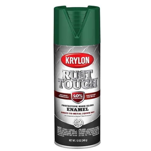 Rust Tough RTA9215 Rust Preventative Enamel, Gloss, Forest Green, 12 oz, Aerosol Can