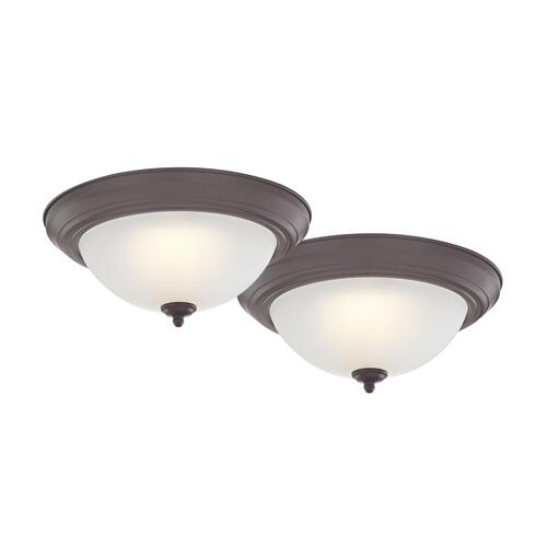 Ceiling Light Fixture, 0.17 A, 120 V, 20 W, 2-Lamp, LED Lamp, 1500 Lumens, 3000 K Color Temp