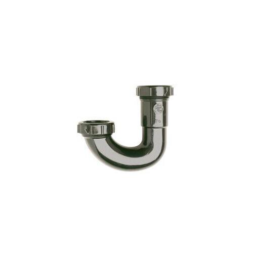 J-Bend, 1-1/2, 1/2 x 1-1/4 in, Slip, Plastic, Black