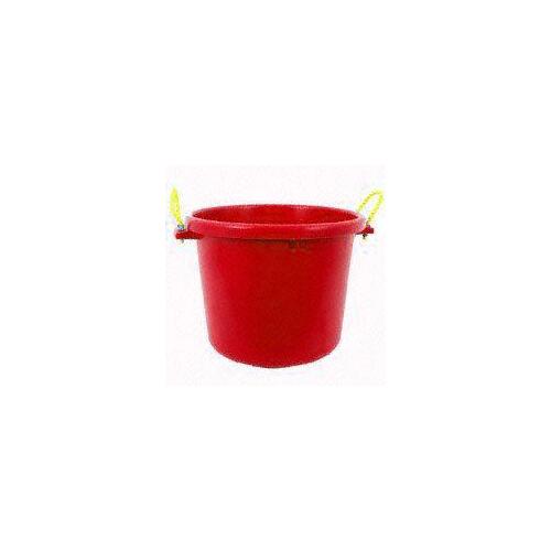 Barn Bucket, 70 qt Volume, Polyethylene/Rubber, Red