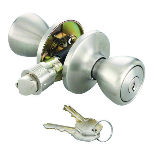 Mobile Home Entry Lockset, Stainless Steel