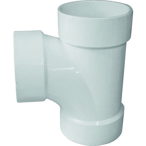 Sanitary Pipe Tee, 4 in, Hub, PVC, White, SCH 40 Schedule