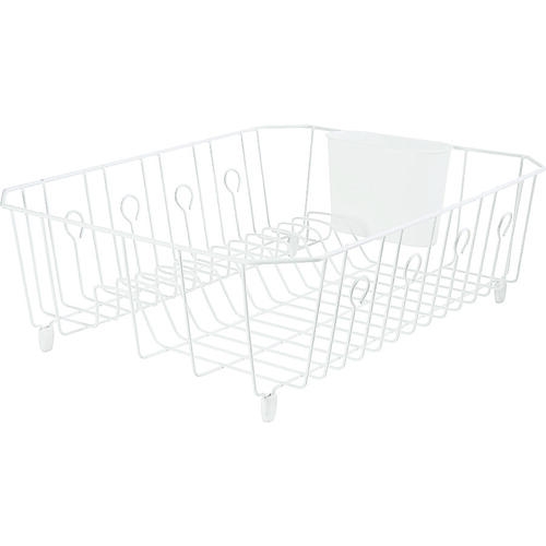 6032ARWHT Wire Dish Drainer, 13 Dishes Capacity, 17.62 in L, 13.81 in W, 5.93 in H, White