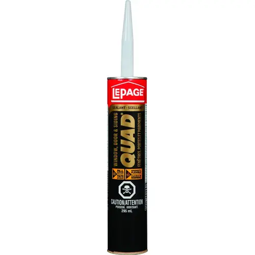 Quad Sealant, Ivory Brown, 7 to 14 days Curing, -7 to 38 deg C, 295 mL Cartridge