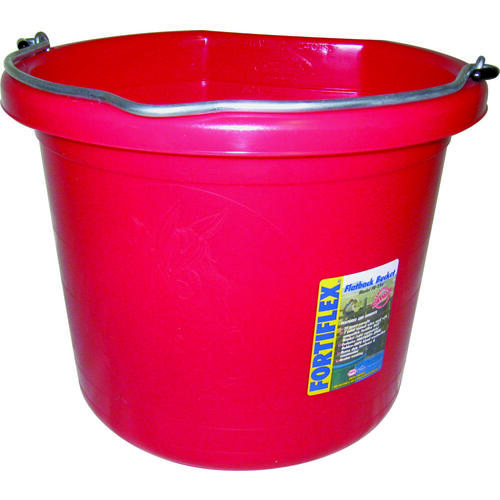 FORTEX-FORTIFLEX FB-124 R FB-124 Bucket, 24 qt Volume, Rubber/Polyethylene, Red