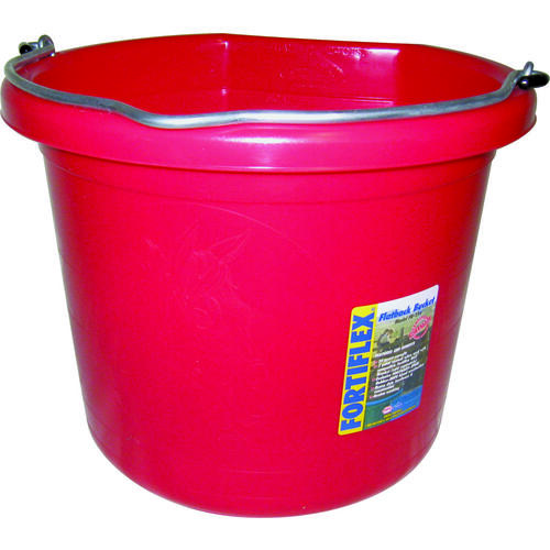 FB-124 Bucket, 24 qt Volume, Rubber/Polyethylene, Red