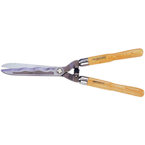 Forge Hedge Shear, Straight with Wave Curve Blade, 8-1/2 L Blade, Steel Blade, 22 in OAL