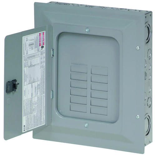 Load Center, 125 A, 24 -Pole, 12 -Space, 24 -Circuit, Main Lug, Plug-On Neutral, Type BR