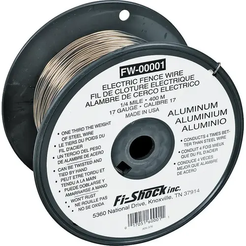 Zareba FW-00001T Fi-Shock Fence Wire, 17 ga Wire, Aluminum Conductor, 1/4 mile L