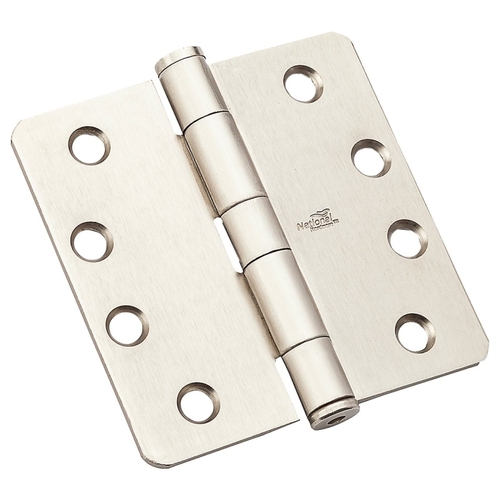 DPB179RC Series Template Hinge, 4 in H Frame Leaf, Steel, Nickel, Removable Pin, 85 lb