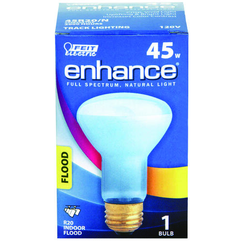 Incandescent Bulb, 50 W, R20 Lamp, Medium E26 Lamp Base, 3000 K Color Temp, 2000 hr Average Life