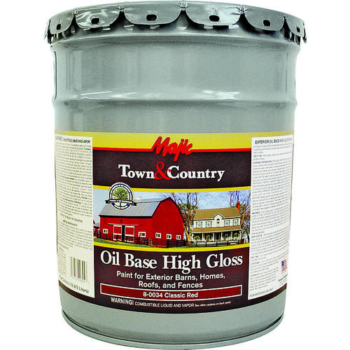 Barn and Fence Paint, High-Gloss, Classic Red, 5 gal Pail