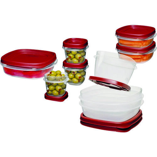 1777170 Food Container Set, 1/2, 1-1/4, 2, 3, 5 Cups Capacity, Plastic, Clear