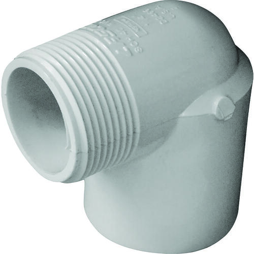 Lasco 410012-BC 410012BC Street Pipe Elbow, 1-1/4 in, Slip x MIP, 90 deg  Angle, PVC, SCH 40 Schedule