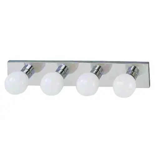 Vanity Bar Fixture, 100 W, 4-Lamp, G Lamp, Steel Fixture, Polished Chrome Fixture