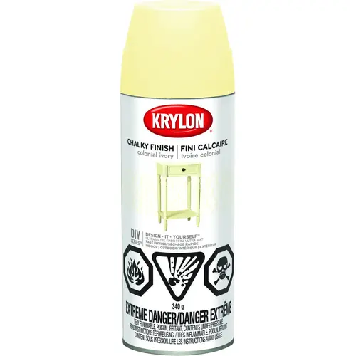 4108 Chalky Finish Paint, Colonial Ivory, 12 oz, Aerosol Can