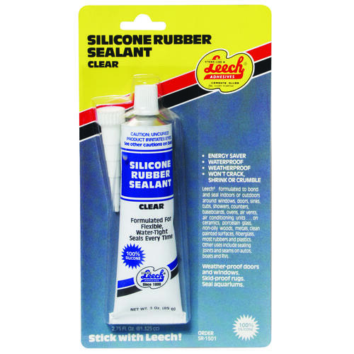 Leech Adhesives SR-1501 RTV Silicone Rubber Sealant, Clear, 24 hr Curing, 3 fl-oz Tube