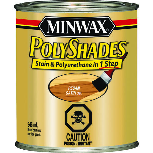 PolyShades Stain and Polyurethane, Satin, Liquid, Pecan, 946 mL, Can