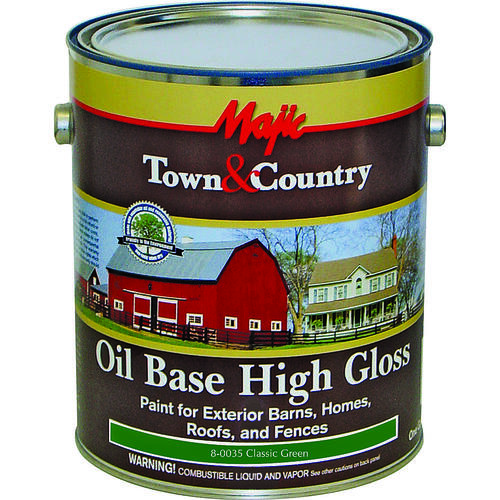 Majic Paints 800351 Barn and Fence Paint, HighGloss, Classic Green