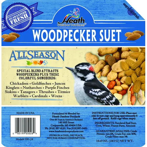 Heath DD-24-XCP12 Suet Cake, All-Season, 10 oz - pack of 12
