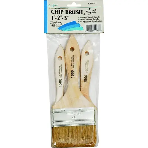 Chip Brush Set, 3-Brush White