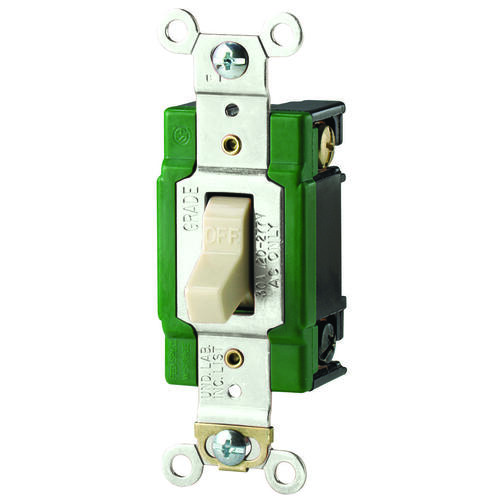 Eaton WD3032V Toggle Switch, 277 VAC, Back, Side Terminal, Polycarbonate Housing Material, Ivory