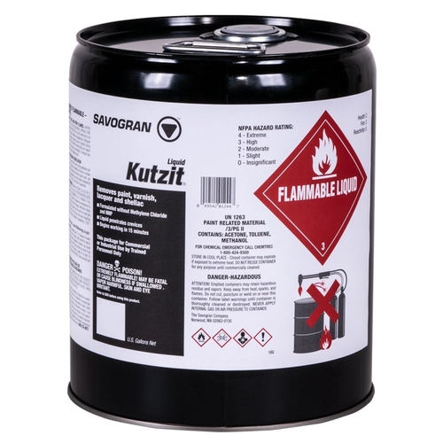 Kutzit Paint/Varnish Remover, Liquid, Aromatic, Blue, 5 gal, Drum