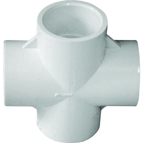 Lasco 420007BC Pipe Cross, 3/4 in, Slip, PVC, White, SCH 40 Schedule