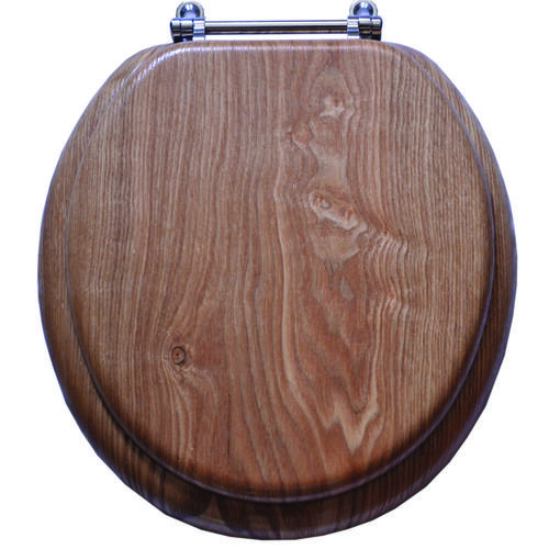 ProSource T17WO3LC Toilet Seat, Round, MDF with Plastic Wood Veneer