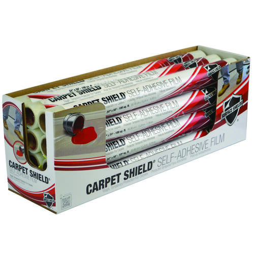 Carpet Shield, 30 ft L, 21 in W, 2.5 mil Thick, Polyethylene, Clear