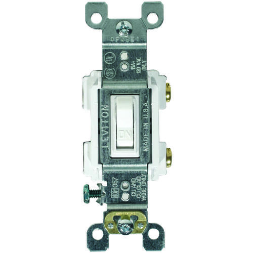 RS115-WCP Switch, 15 A, 120 V, 3 -Position, Push-In Terminal, Thermoplastic Housing Material, White